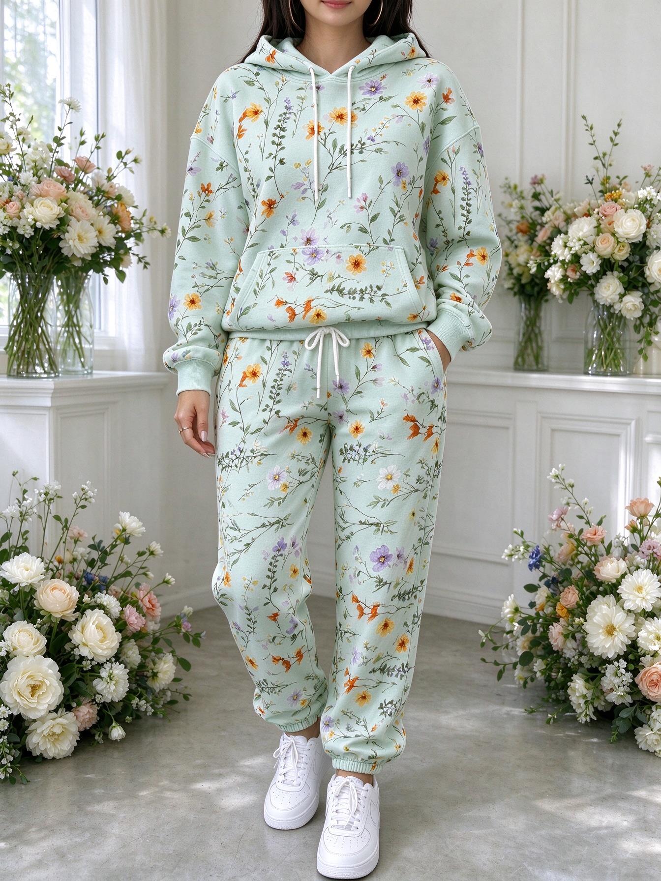 Women Wildflower Floral Hooded - Joggers Pants review and price