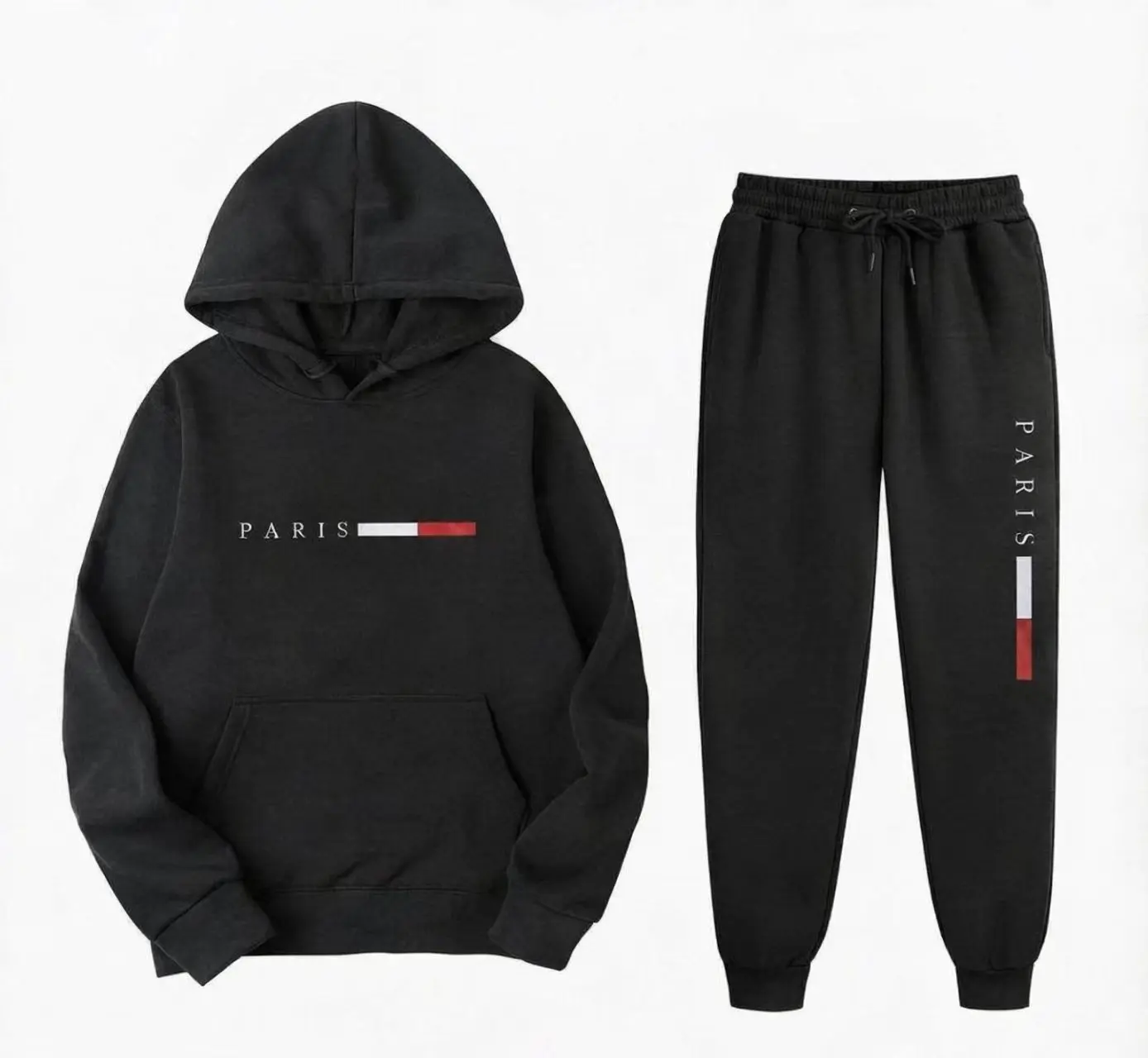 Paris Letter Print Men Hoodie  - Joggers Pants review and price
